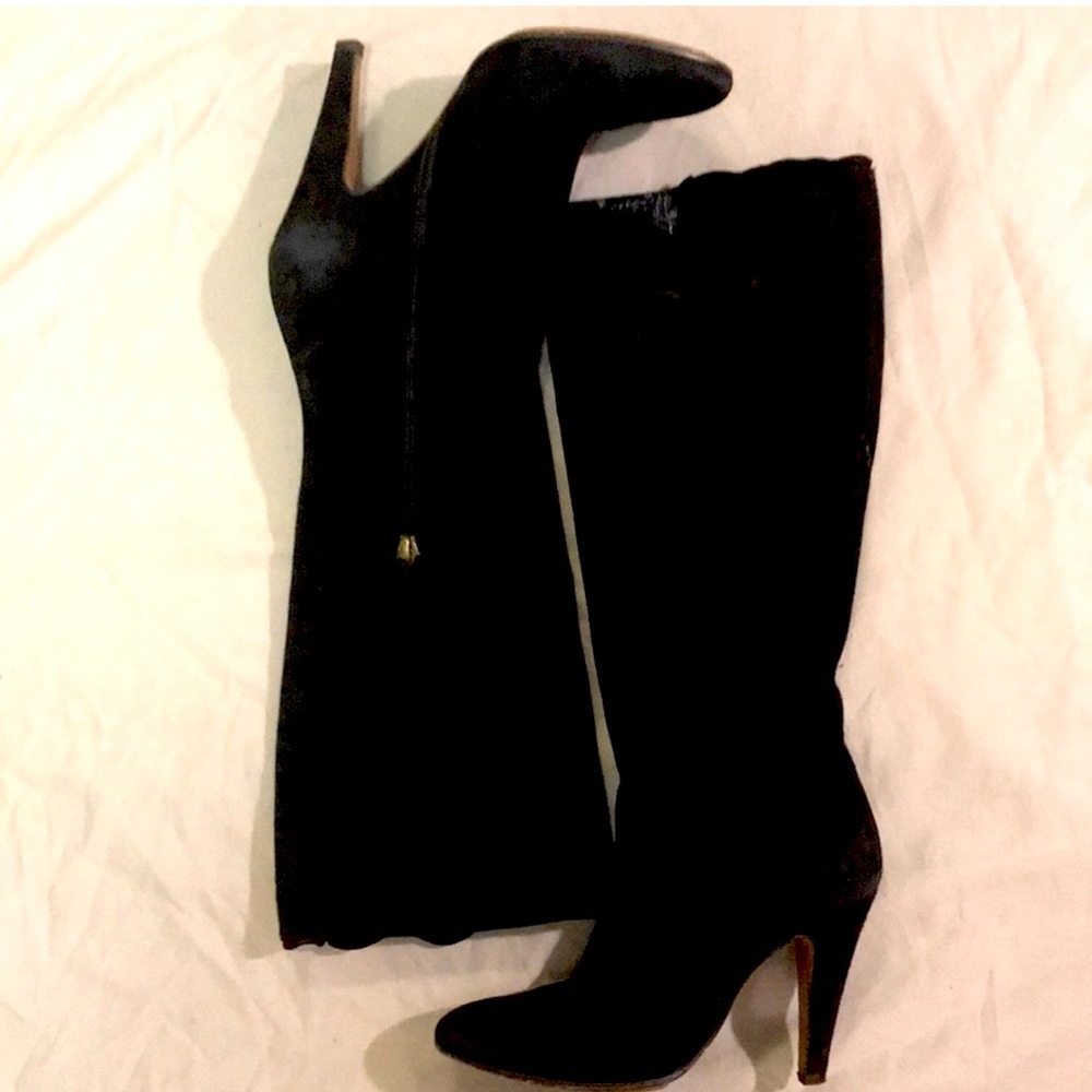 MOSCHINO BLK SUEDE BOOTS SZ 38.5